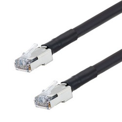 Double Shielded Cat5e Outdoor High Flex PoE Industrial  Ethernet Cable, RJ45, BLK, 1.0ft的图片