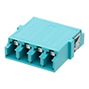 LC Internal Shutter Coupler, Quad, No Flange, Aqua的图片