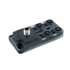 IP67级M12一体式无源4路配电盒，4个M12 A编码5针母头连接器至1个M12 A编码8针公头连接器的图片