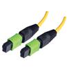 MPO w/o pins to MPO w/o pins, 12 Fiber Ribbon, 9/125 Singlemode, OFNR Jacket, Yellow, 1.0m的图片