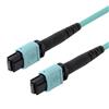 MPO w/o pins to MPO w/o pins, 24 Fiber Round, OM4 100G 50/125 Multimode, LSZH Jacket, Aqua, 1.0m的图片