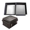 14x12x7" UL® Listed Black Weatherproof Windowed NEMA 4X Enclosure w/ Blank Starboard Mounting Plate的图片