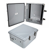 14x12x06 Polycarbonate Weatherproof NEMA 4X Enclosure, DIN Rail Mount Dark Gray的图片