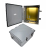 14x12x06 Polycarbonate Weatherproof NEMA 4X Enclosure, Modified Base Drilled Mount Dark Gray的图片