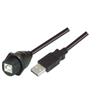 USB2.0 线缆 , 防水面板安装 B 型母头 / A 型公头 , 1.0m, 黑色的图片